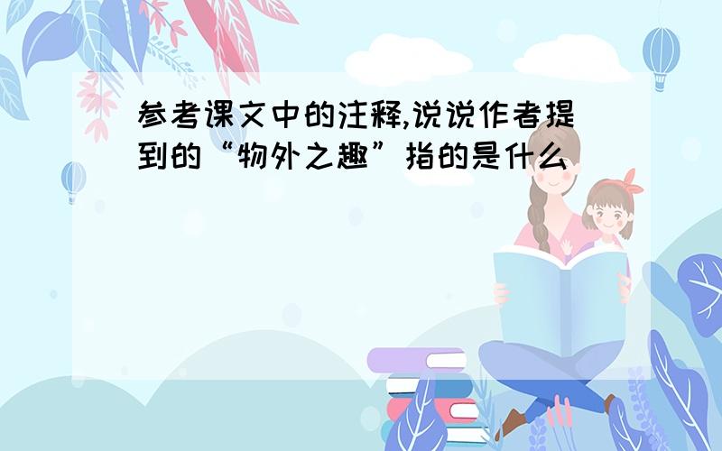 参考课文中的注释,说说作者提到的“物外之趣”指的是什么