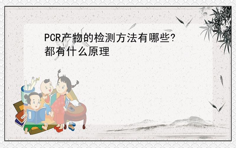 PCR产物的检测方法有哪些?都有什么原理