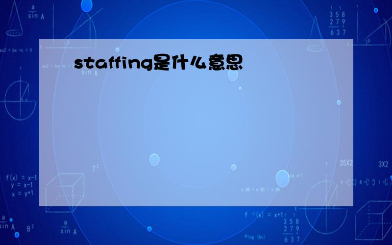 staffing是什么意思