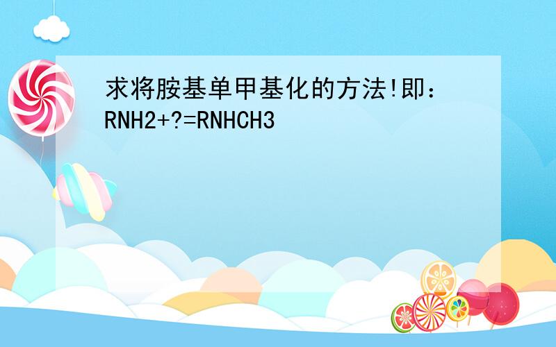 求将胺基单甲基化的方法!即：RNH2+?=RNHCH3