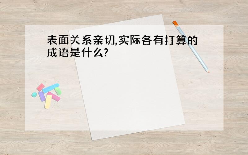 表面关系亲切,实际各有打算的成语是什么?