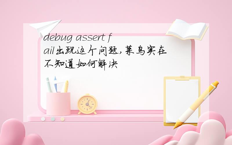 debug assert fail出现这个问题,菜鸟实在不知道如何解决