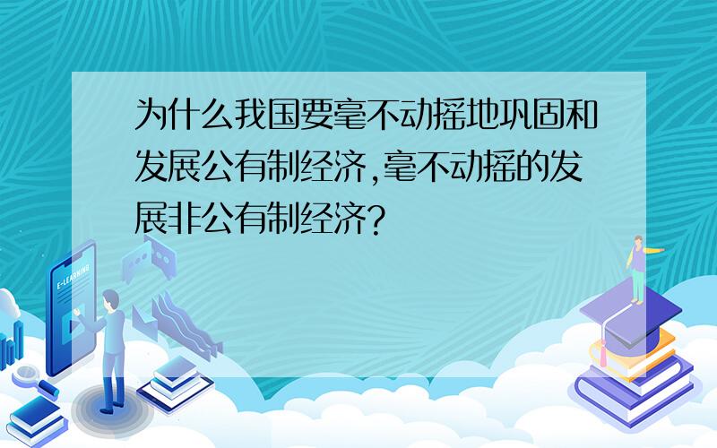 为什么我国要毫不动摇地巩固和发展公有制经济,毫不动摇的发展非公有制经济?