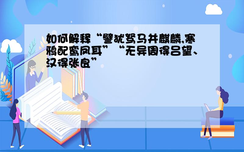 如何解释“譬犹驽马并麒麟,寒鸦配鸾凤耳”“无异周得吕望、汉得张良”