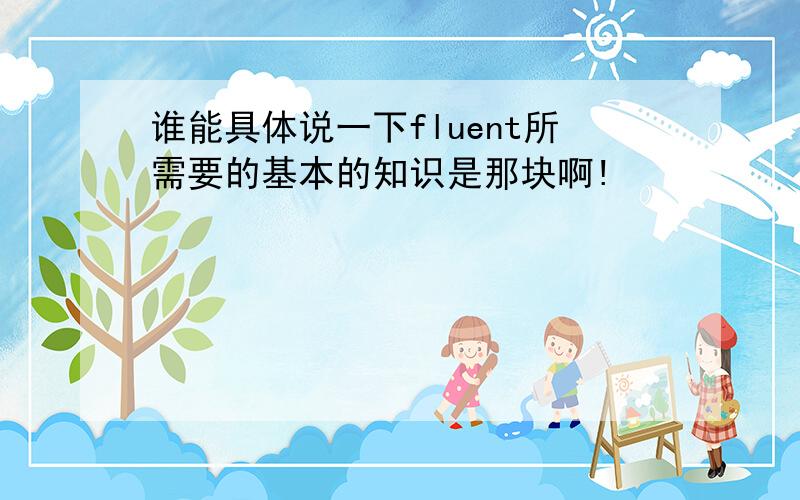 谁能具体说一下fluent所需要的基本的知识是那块啊!