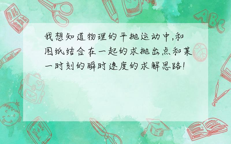 我想知道物理的平抛运动中,和图纸结合在一起的求抛出点和某一时刻的瞬时速度的求解思路!