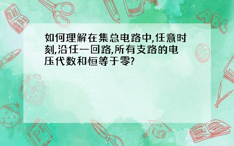 如何理解在集总电路中,任意时刻,沿任一回路,所有支路的电压代数和恒等于零?