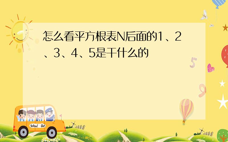 怎么看平方根表N后面的1、2、3、4、5是干什么的