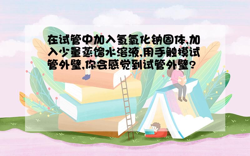 在试管中加入氢氧化钠固体,加入少量蒸馏水溶液,用手触摸试管外壁,你会感觉到试管外壁?