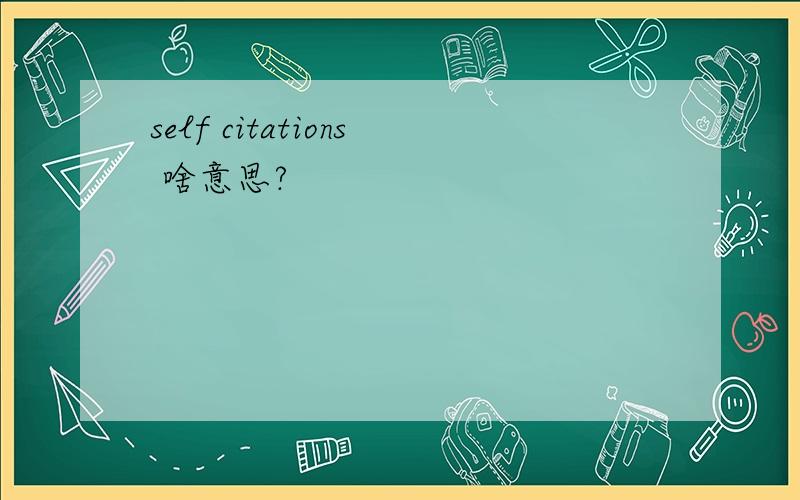 self citations 啥意思?