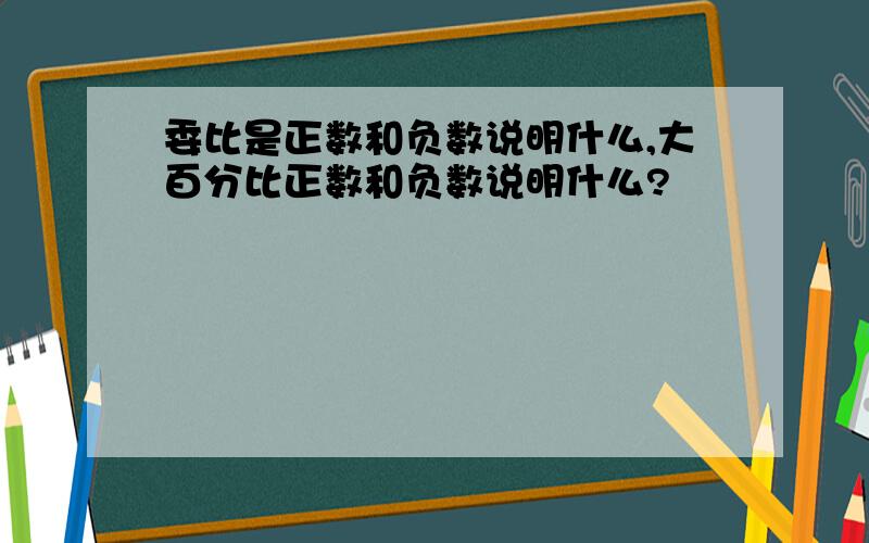 委比是正数和负数说明什么,大百分比正数和负数说明什么?