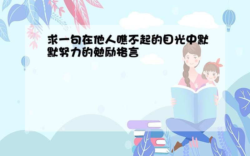 求一句在他人瞧不起的目光中默默努力的勉励格言