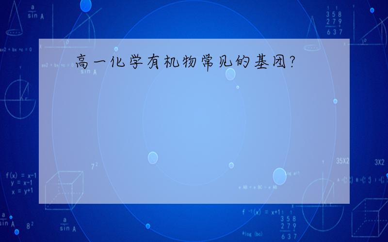 高一化学有机物常见的基团?