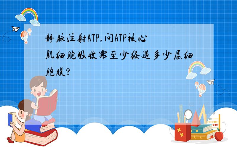 静脉注射ATP,问ATP被心肌细胞吸收需至少经过多少层细胞膜?