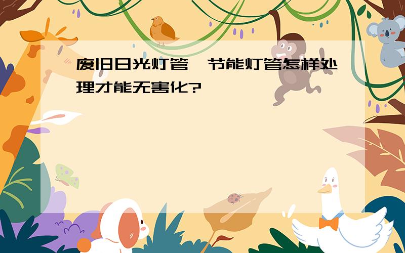 废旧日光灯管、节能灯管怎样处理才能无害化?