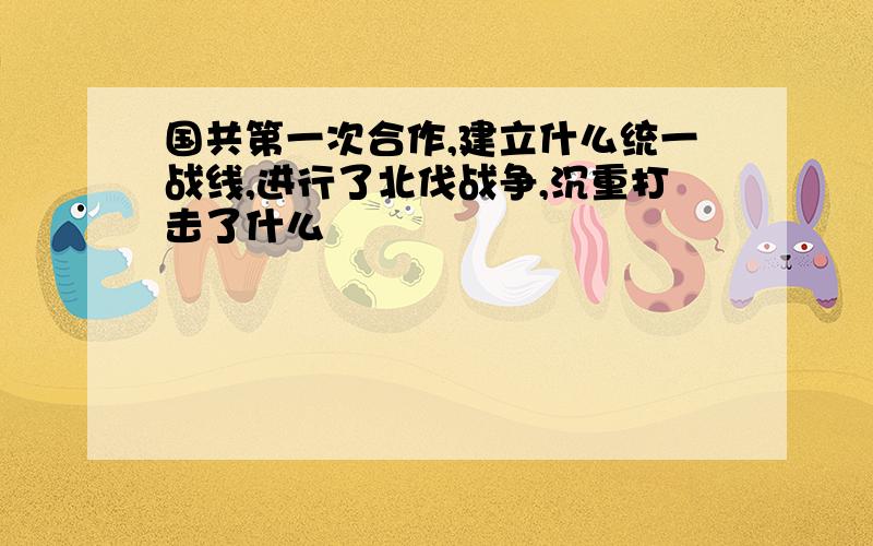 国共第一次合作,建立什么统一战线,进行了北伐战争,沉重打击了什么