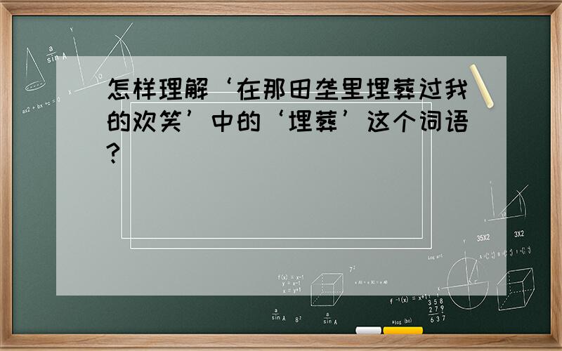 怎样理解‘在那田垄里埋葬过我的欢笑’中的‘埋葬’这个词语?