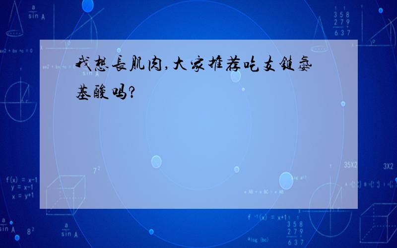 我想长肌肉,大家推荐吃支链氨基酸吗?