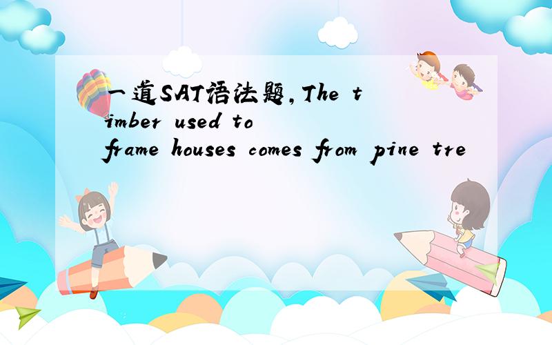 一道SAT语法题,The timber used to frame houses comes from pine tre