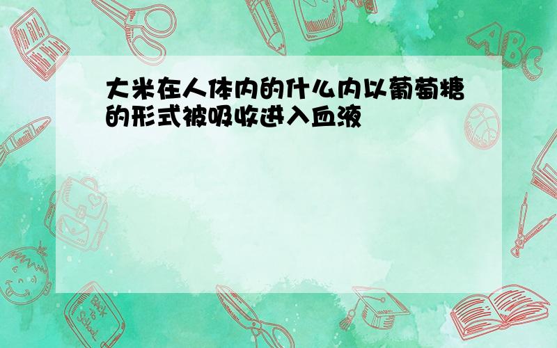 大米在人体内的什么内以葡萄糖的形式被吸收进入血液