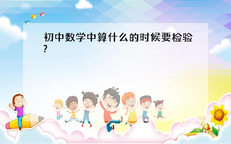 初中数学中算什么的时候要检验?