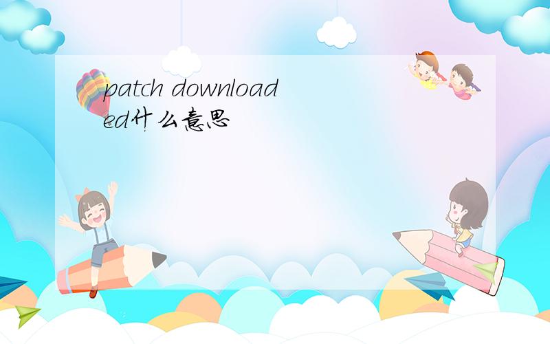 patch downloaded什么意思