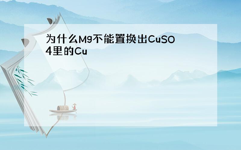 为什么Mg不能置换出CuSO4里的Cu