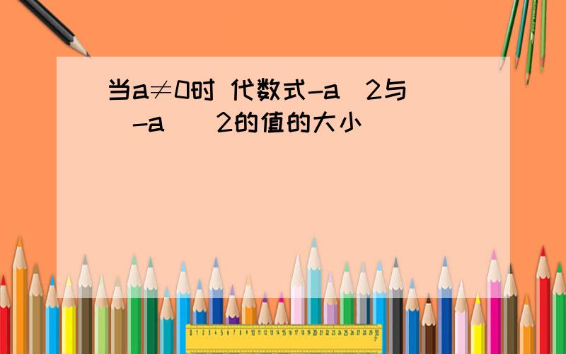 当a≠0时 代数式-a^2与(-a)^2的值的大小