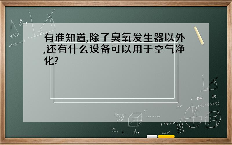 有谁知道,除了臭氧发生器以外,还有什么设备可以用于空气净化?