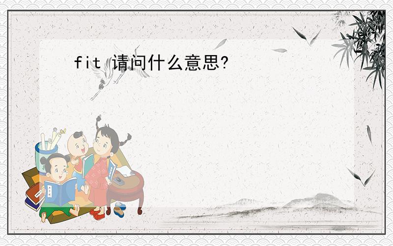 fit 请问什么意思?