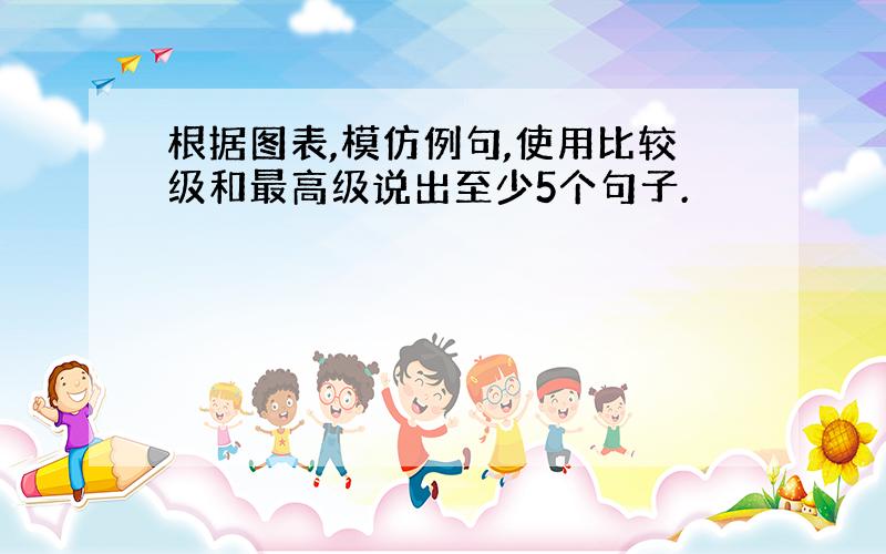 根据图表,模仿例句,使用比较级和最高级说出至少5个句子.