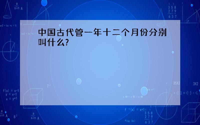 中国古代管一年十二个月份分别叫什么?