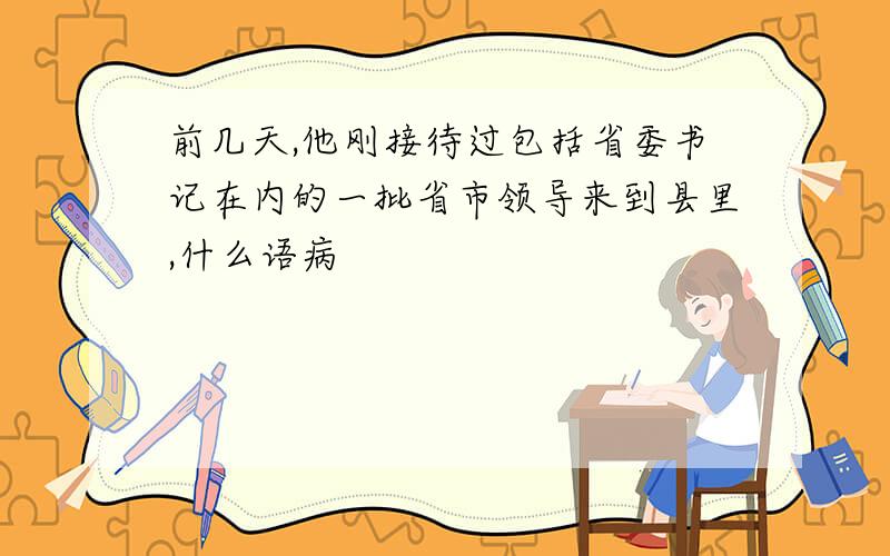 前几天,他刚接待过包括省委书记在内的一批省市领导来到县里,什么语病