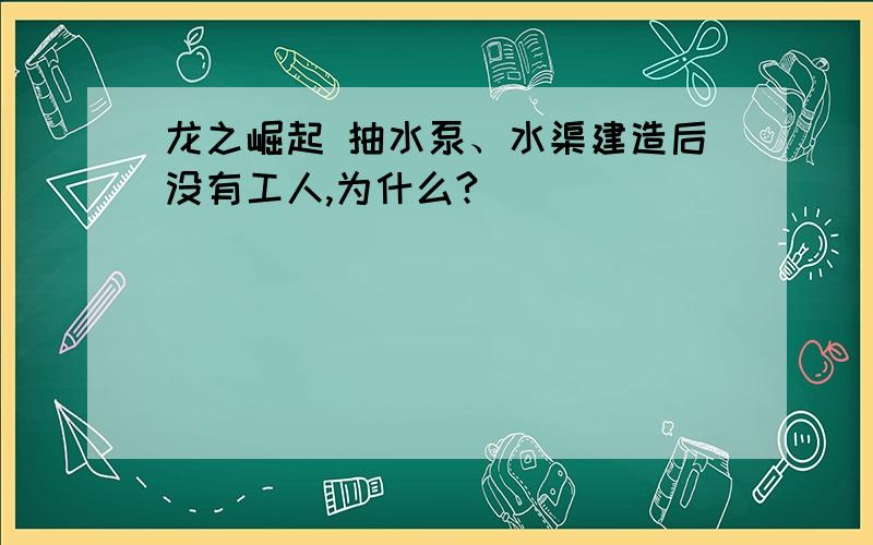 龙之崛起 抽水泵、水渠建造后没有工人,为什么?