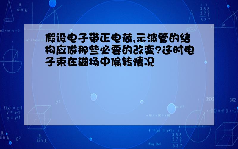 假设电子带正电荷,示波管的结构应做那些必要的改变?这时电子束在磁场中偏转情况