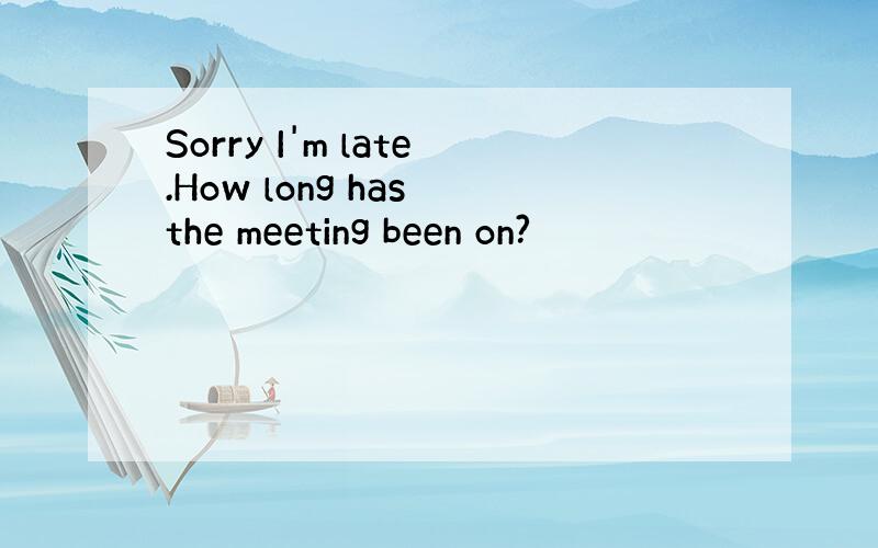 Sorry I'm late.How long has the meeting been on?