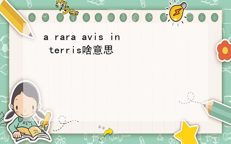 a rara avis in terris啥意思