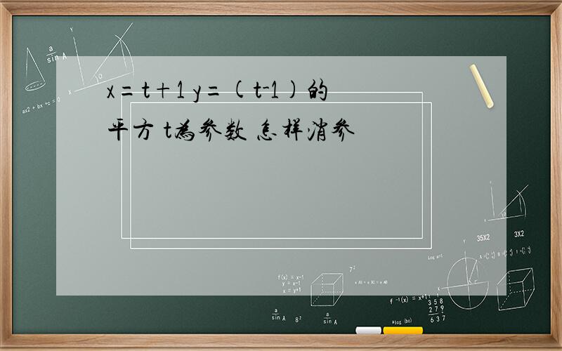 x=t+1 y=(t-1)的平方 t为参数 怎样消参