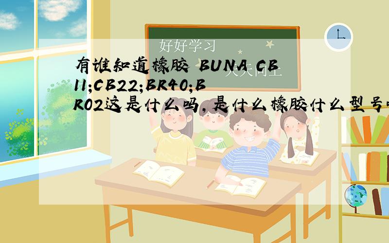 有谁知道橡胶 BUNA CB11;CB22;BR40;BR02这是什么吗,是什么橡胶什么型号啊?