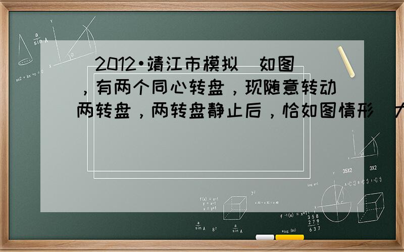 （2012•靖江市模拟）如图，有两个同心转盘，现随意转动两转盘，两转盘静止后，恰如图情形（大转盘与小转盘的标号相对应）的