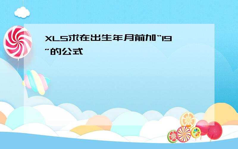 XLS求在出生年月前加“19”的公式