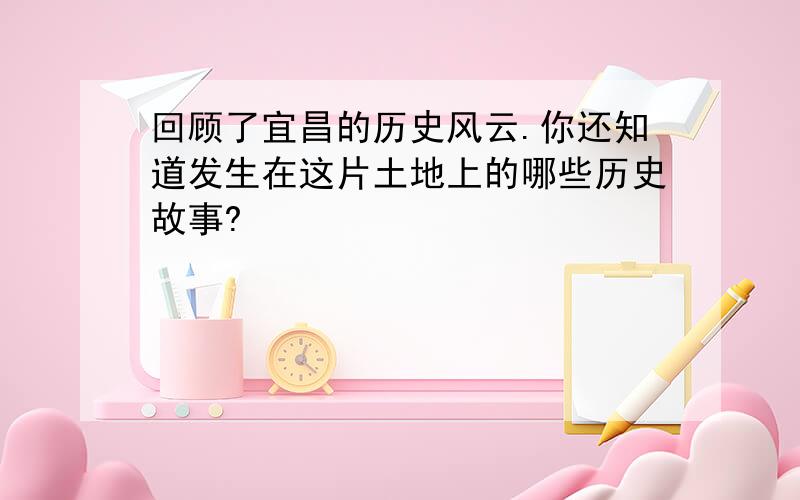 回顾了宜昌的历史风云.你还知道发生在这片土地上的哪些历史故事?