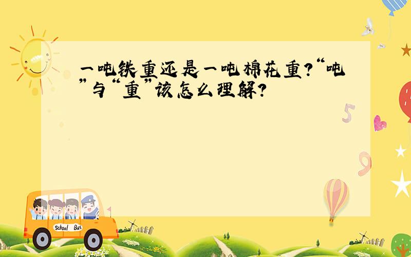 一吨铁重还是一吨棉花重?“吨”与“重”该怎么理解?