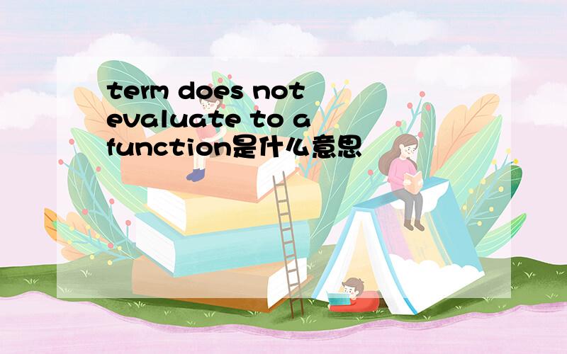 term does not evaluate to a function是什么意思