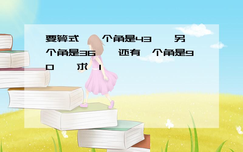 要算式,一个角是43°,另一个角是36°,还有一个角是90°,求∠1