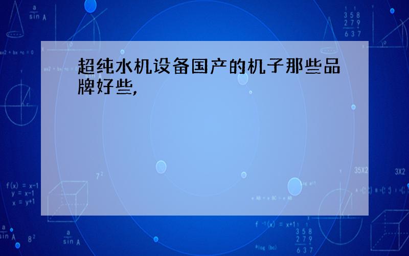 超纯水机设备国产的机子那些品牌好些,