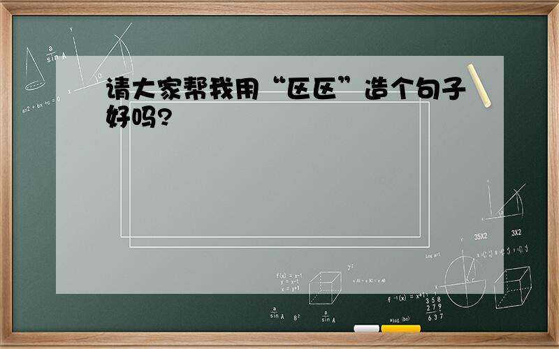 请大家帮我用“区区”造个句子好吗?