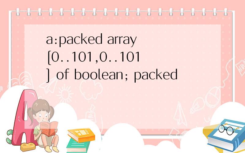 a:packed array[0..101,0..101] of boolean; packed