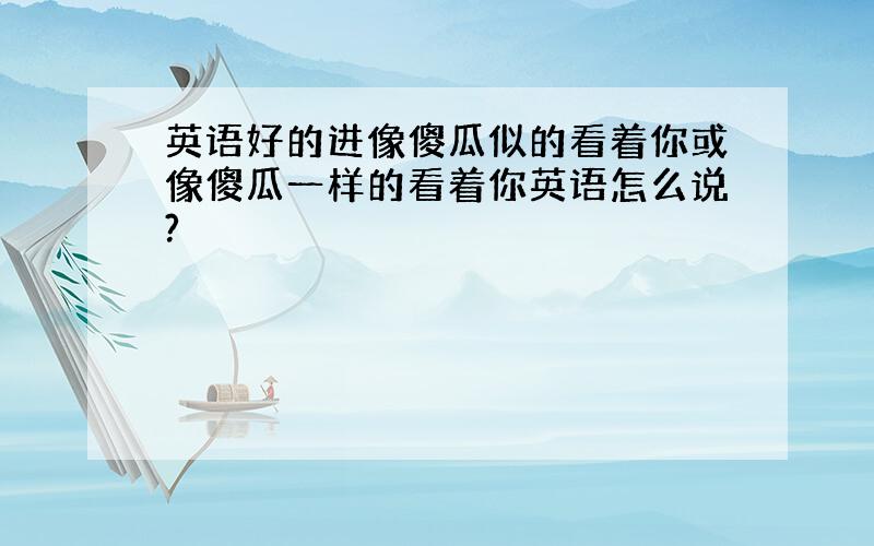 英语好的进像傻瓜似的看着你或像傻瓜一样的看着你英语怎么说?