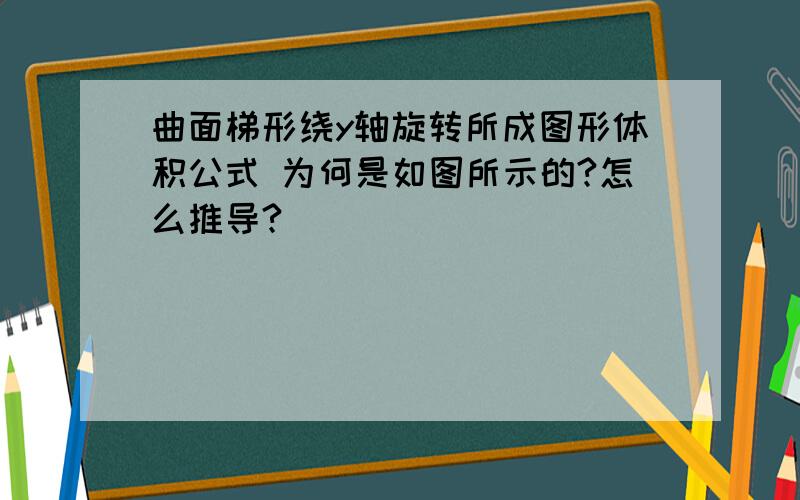 曲面梯形绕y轴旋转所成图形体积公式 为何是如图所示的?怎么推导?